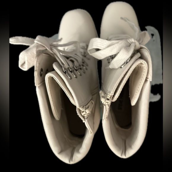 Steve Madden “Beso Bone Lea” chunky heel tan combat boot size 9.5 - Picture 6 of 7